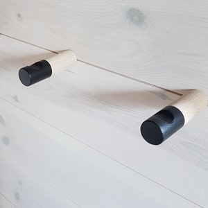Black Wall Hook/Set Of 5/Wooden Towel Hook/ Modern Wooden Hook/Coat Rack/Minimalistic Hangers/Beech Wood/Home Decor/Kitchen Hook