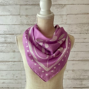 Pink Silk Head Scarf Pink, Hand Painted Batik, Pink Hair Scarf, Silk Bandana