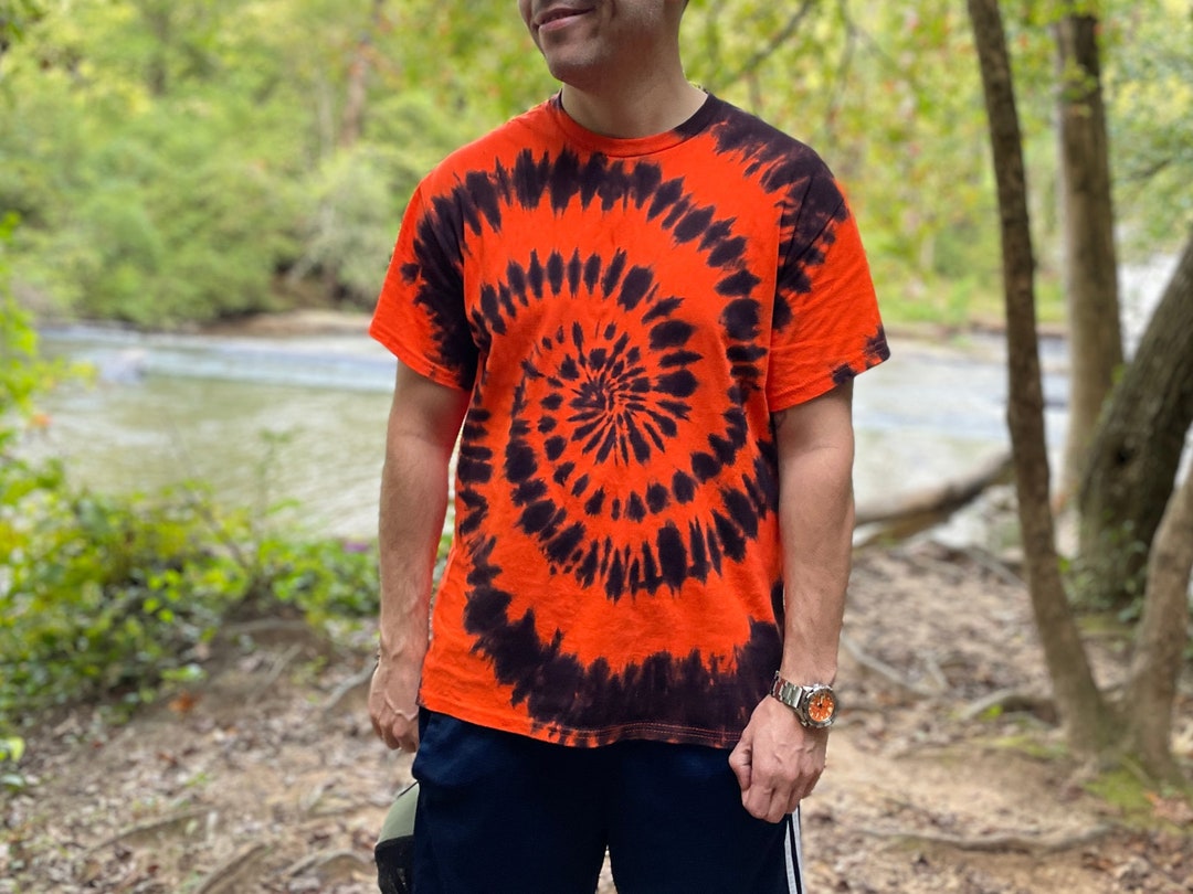Buy orange and blue tie dye shirt Clearance
