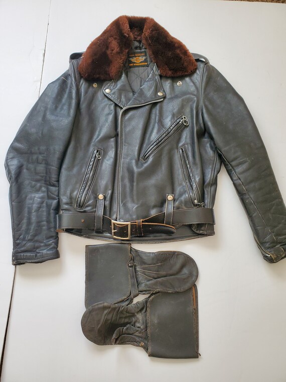 Vintage Men's Harley Davidson Leather Jacket Police Bomber