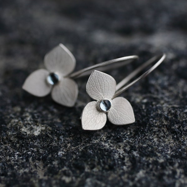 Hydrangea Silver Earrings
