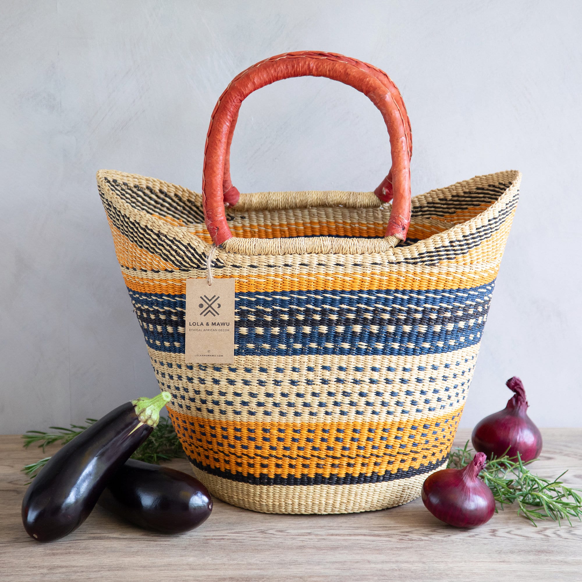 Basket For Flowers ARTIBETTER African Large Oval Woven Straw