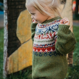 Children sweater, girl's sweater, unisex sweater, boy's sweater, fair isle jumper, lopapeysa image 4