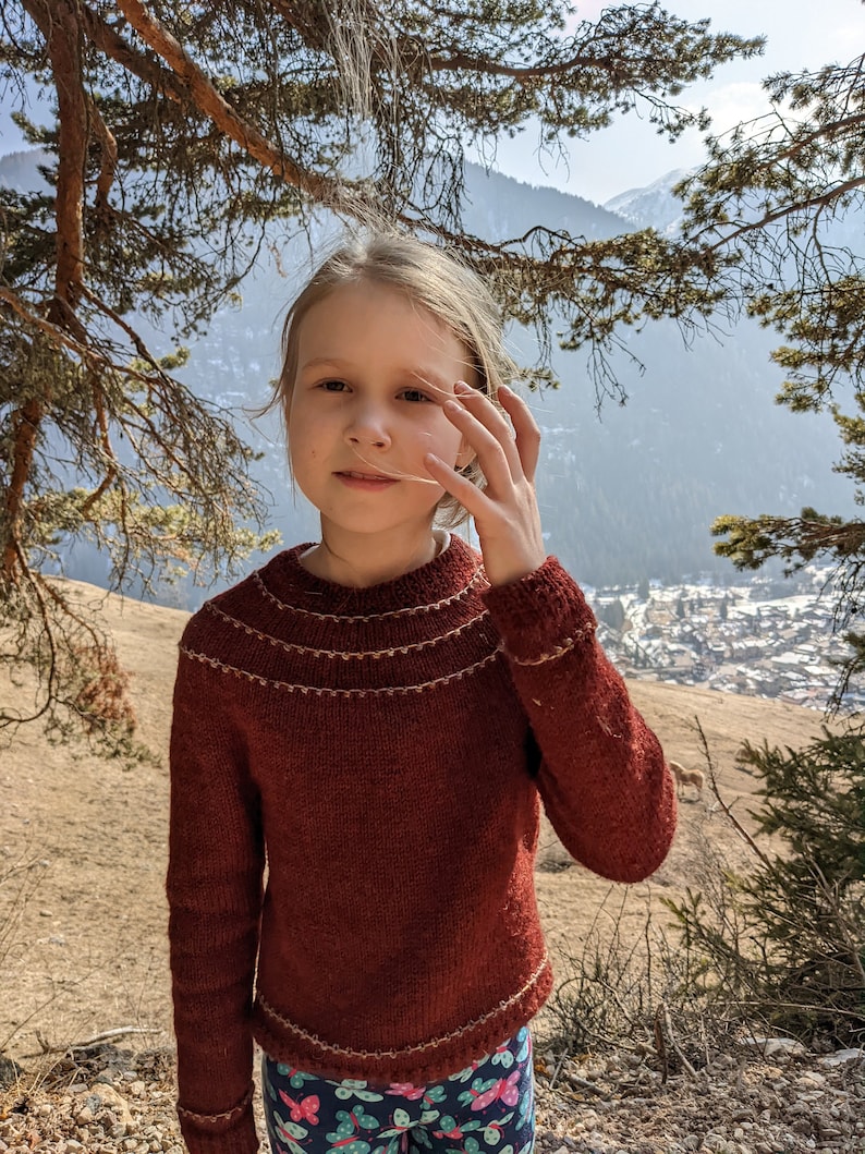 Children sweater, unisex sweater, glassbeads pullover, Merino mohair sweater with small bobbles, yellow, handmade knitted, boy, girl image 1