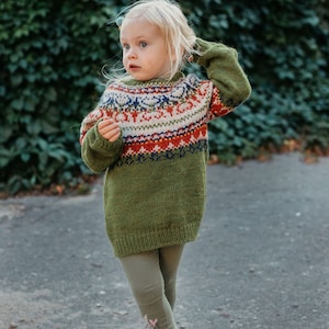 Children sweater, girl's sweater, unisex sweater, boy's sweater, fair isle jumper, lopapeysa image 2