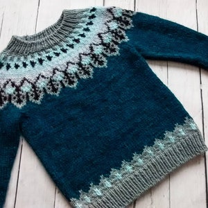 Children sweater, boy's, girl's sweater, unisex sweater, knitted children sweater, fair isle jumper, lopapeysa, 3-4years