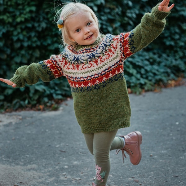 Kinderpullover, Mädchenpullover, Unisex Pullover, Jungenpullover, fairer Isle Pullover, lopapeysa