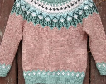 Children sweater, boy&#39;s, girl&#39;s sweater, unisex sweater, knitted children sweater, fair isle jumper, lopapeysa