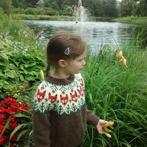 Ready to ship .Handmade knitted baby girl, boy lopapeysa sweater, Icelandic sweater for girls and boys, fair island.,6-7 years