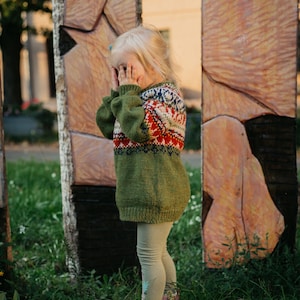 Children sweater, girl's sweater, unisex sweater, boy's sweater, fair isle jumper, lopapeysa image 3