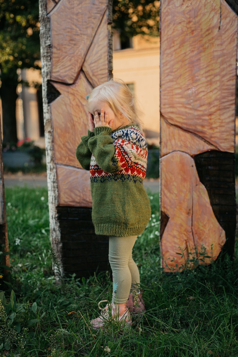 Children sweater, girl's sweater, unisex sweater, boy's sweater, fair isle jumper, lopapeysa image 3