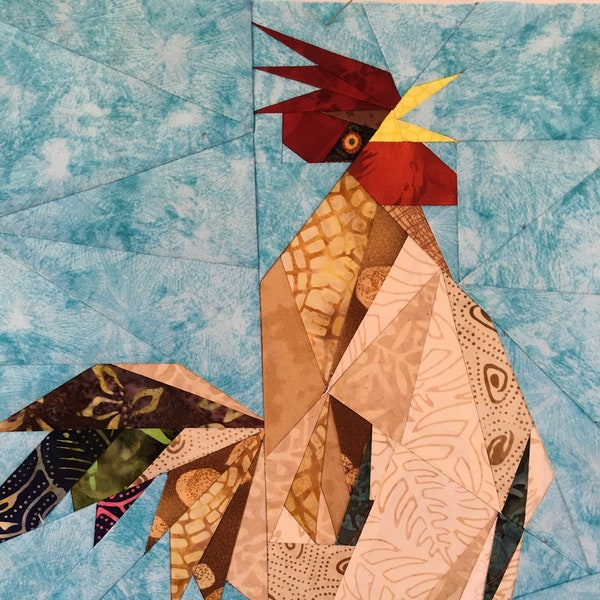 Rooster - paper pieced chicken