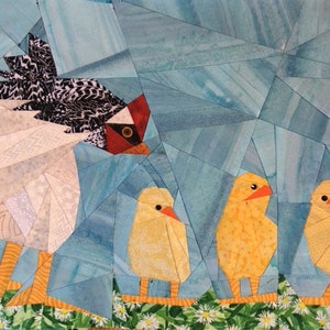 5 selected block patterns of paper pieced chickens