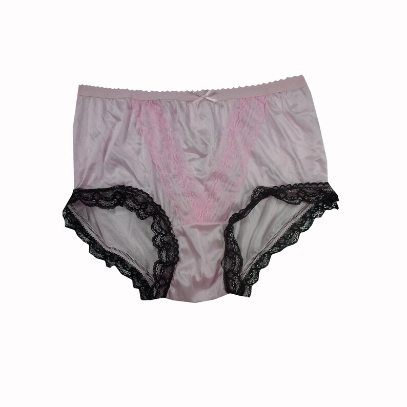 17 color New Handmade Sissy BRASILIAN Panties Sheer Nylon Panty Briefs Underwear Lace Leg Trimmed Front Lacy Undies Lingerie Fair Pink