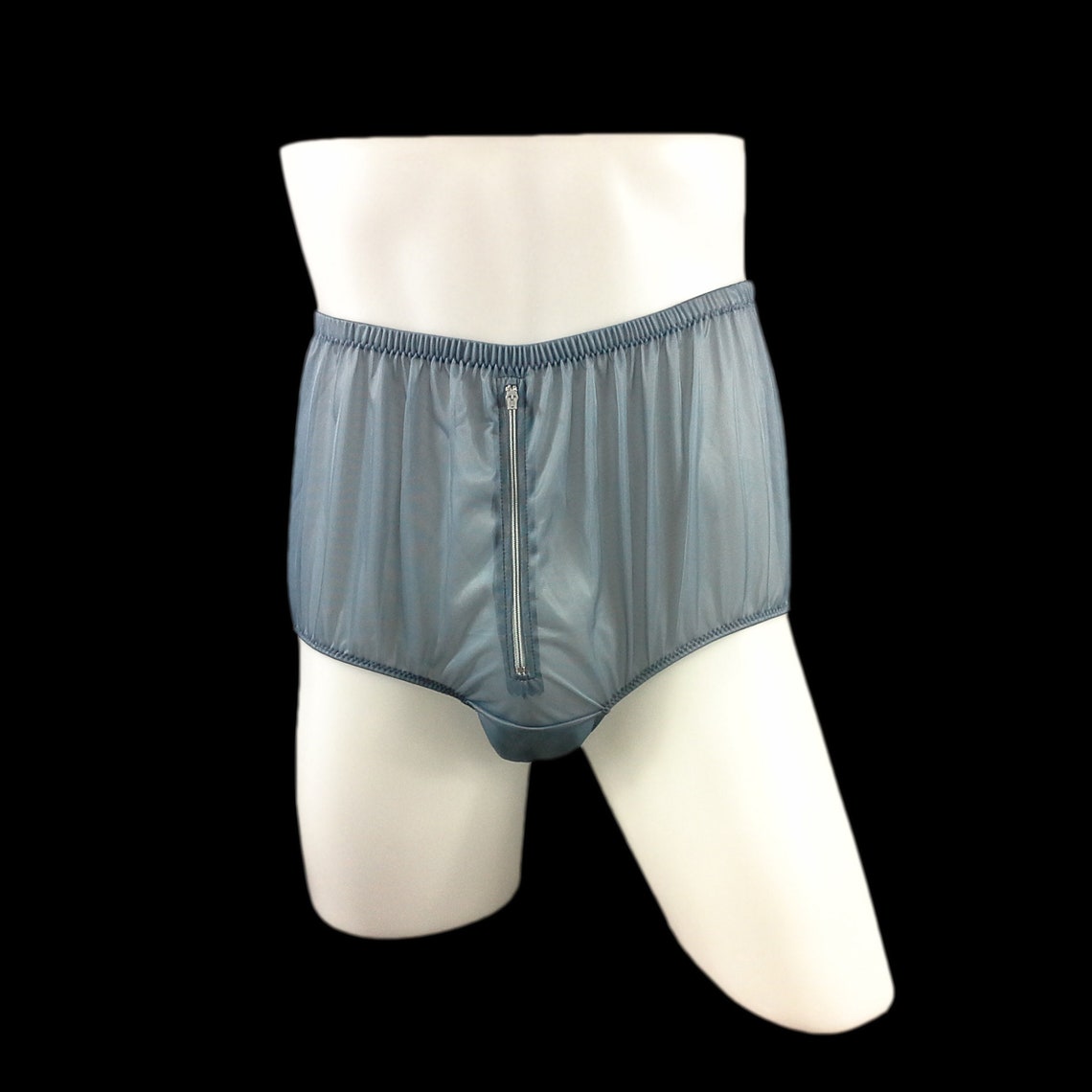 Split Panty Briefs Panties Nylon Gusset Zip Men Underwear Etsy