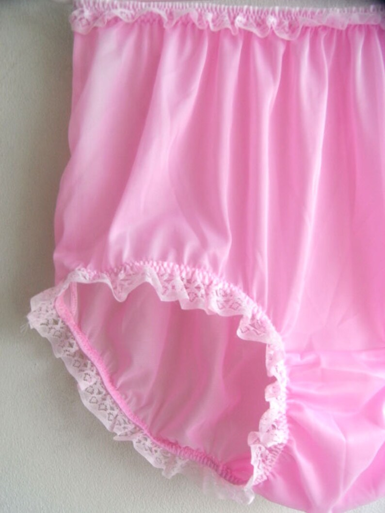 Sissy Choose 17 color New Fair Pink Granny Full Briefs Panties Women Men Handmade Nylon Knickers Lingerie Lace Legs Lacy Waist Trimmed
