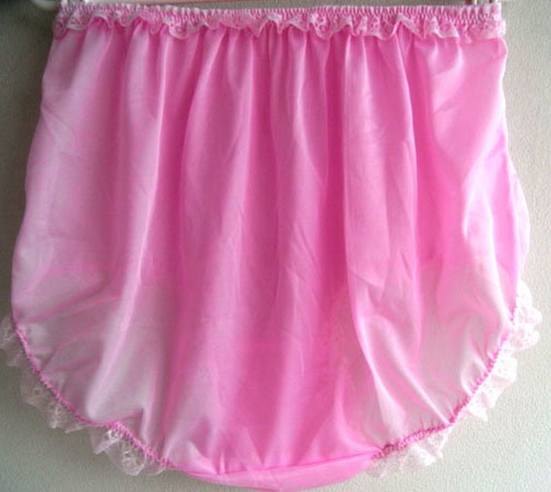 Sissy Choose 17 color New Fair Pink Granny Full Briefs Panties Women Men Handmade Nylon Knickers Lingerie Lace Legs Lacy Waist Trimmed
