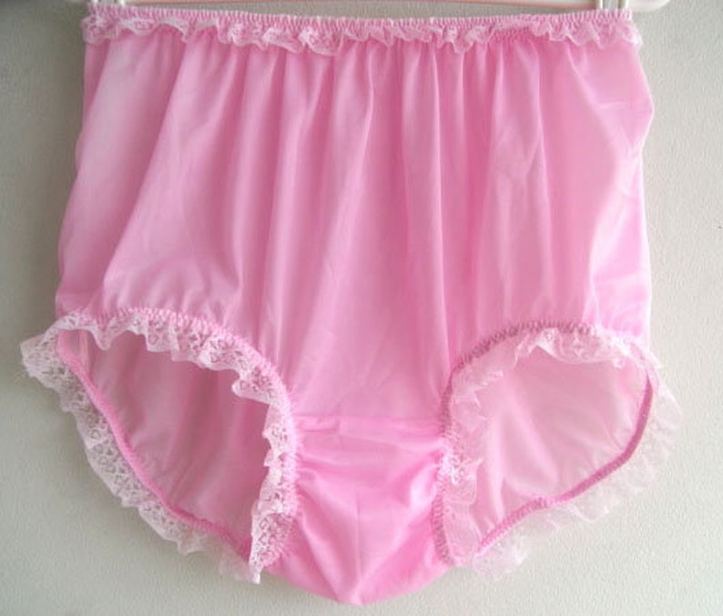 Sissy Choose 17 color New Fair Pink Granny Full Briefs Panties Women Men Handmade Nylon Knickers Lingerie Lace Legs Lacy Waist Trimmed