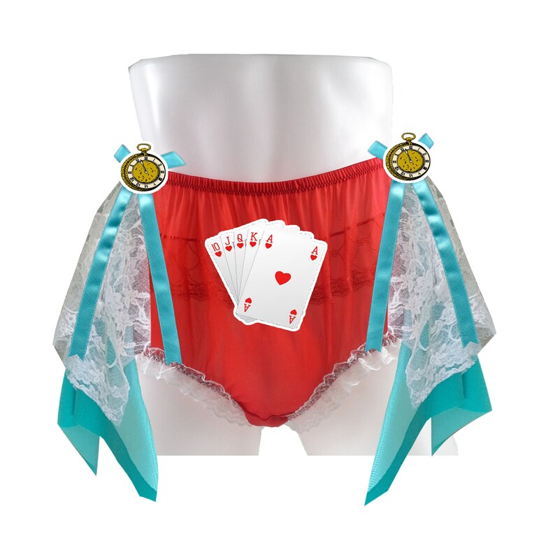 Selected 8 color Sissy NH28D20 White Rabbit Alice in Wonderland New Lingerie Handmade Nylon Briefs Panties Underwear Party Men Women Red
