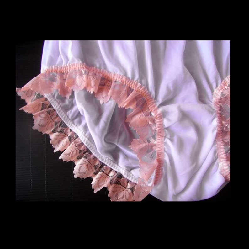 17 color Handmade White Vintage Granny Full Briefs Panties Women Sheer Nylon Knickers Undies Lingerie Orange Lacy Legs Lace Trimmed Panty