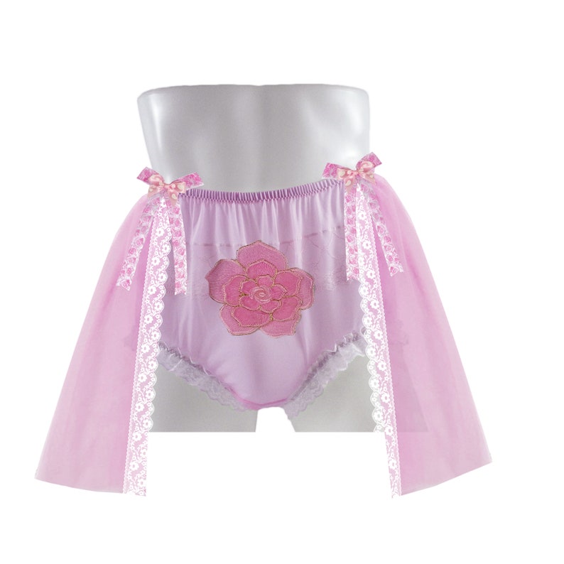 Selected 17 color NH28D10 Princess Aurora Style New Handmade Lingerie Pinup Nylon Panties Briefs Women Men Lacy Underwear Knickers Pink