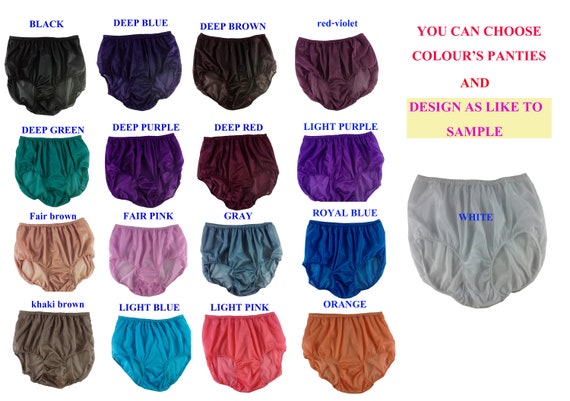 Choose 17 Color Vintage Retro Style Full Briefs Panties Silky
