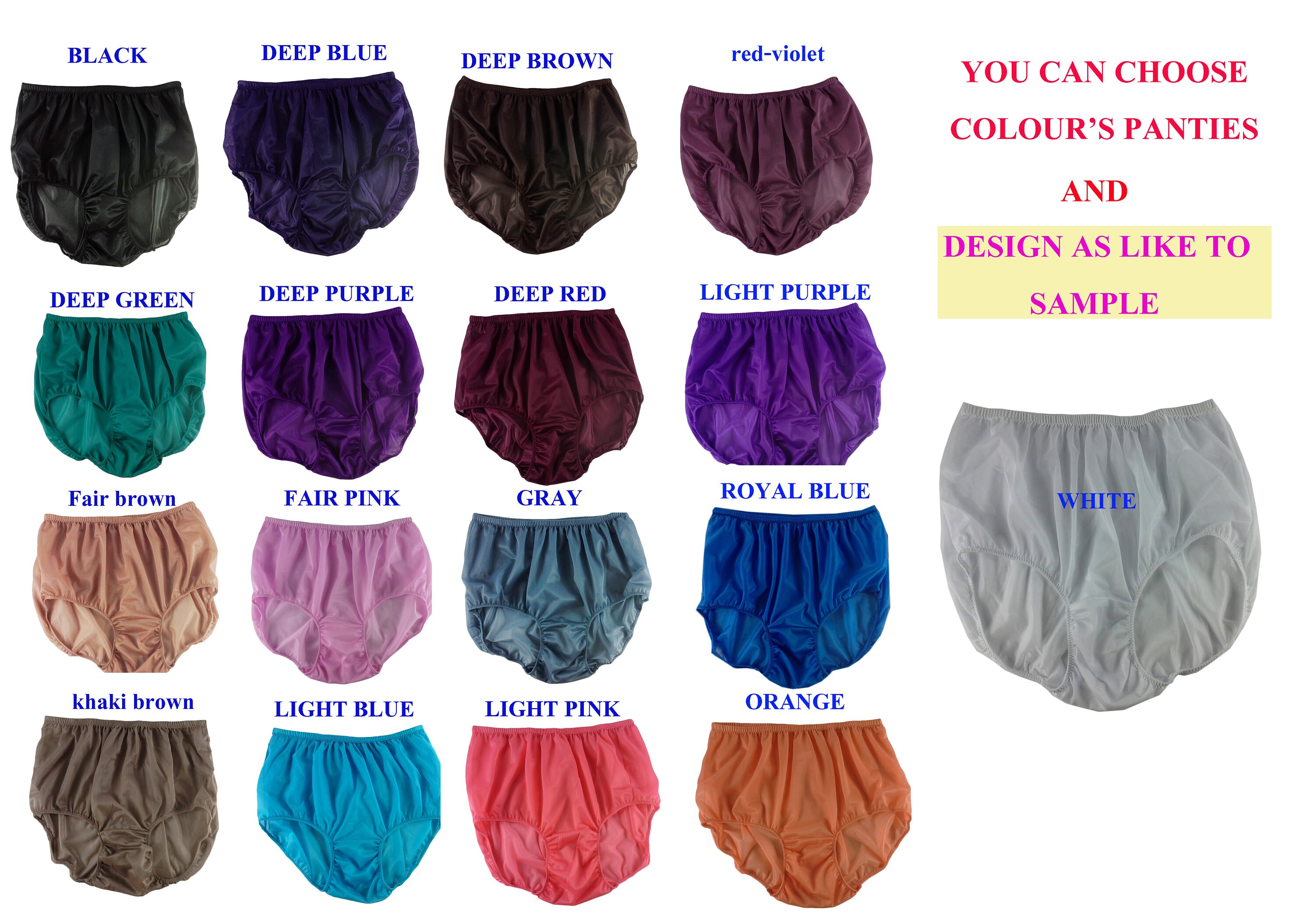 17 Color Panties Handmade Full Briefs for Men Women Panty Etsy