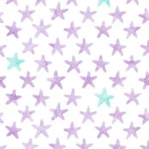 Organic Pastel Purple and Teal Starfish Nursery & Toddler Bedding, Crib Sheets, Toddler Sheets, Changing Pad Cover, Beach Girl, Cali, Surfer
