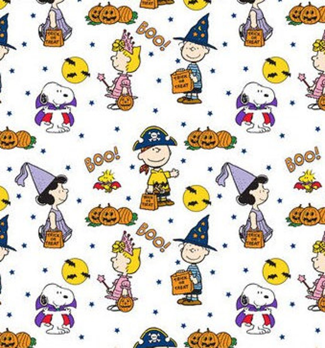 Peanuts Halloween Cotton Fabric by the Yard Fabric Lucy