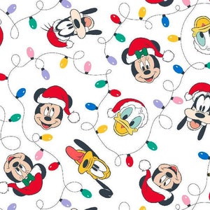 Disney MIckey, Minnie, & Friends Christmas Toddler and Nursery Bedding, Crib Sheets, Toddler Sheets, Minky Blanket, Holiday Bedding, Neutral