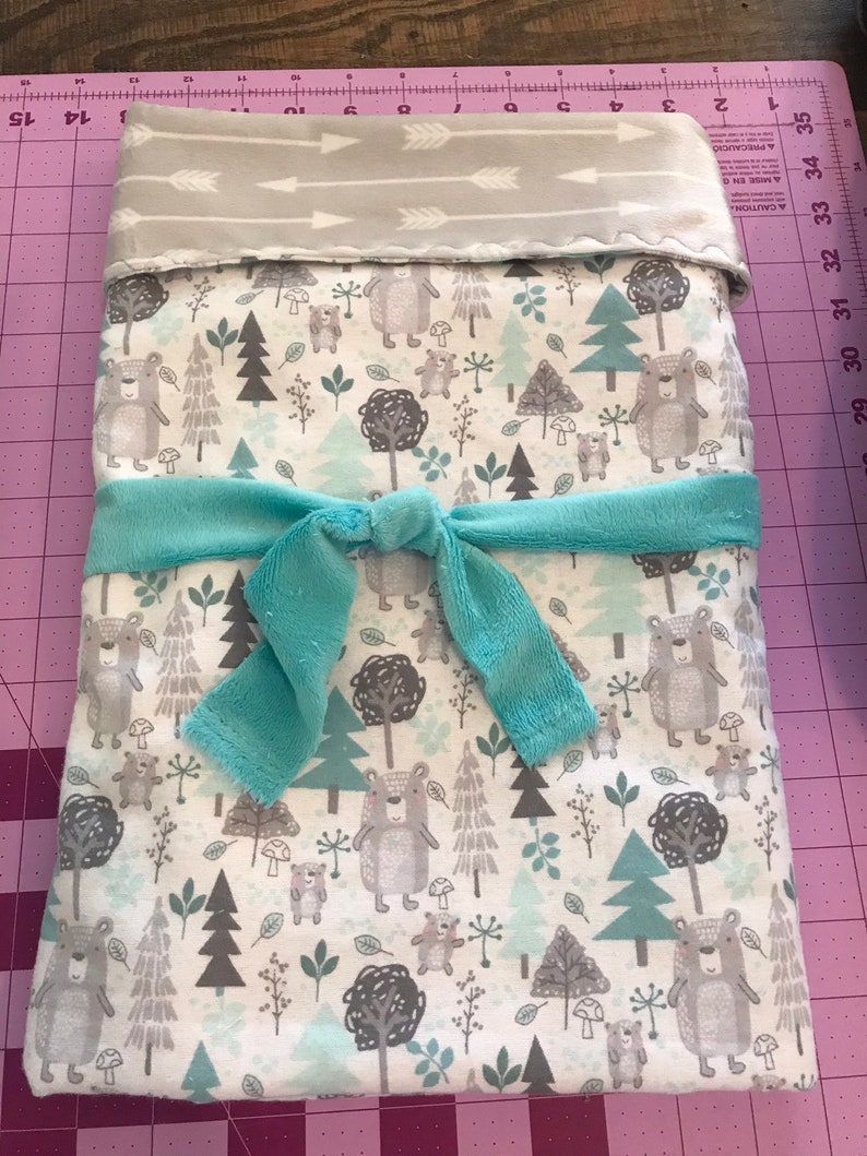 Minky Blanket Bedding Security Blanket Woodland Themed Baby Blanket Nursery Bedding Nursery Infant Woodland Shower