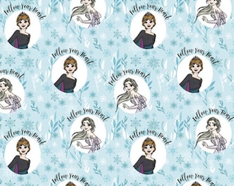 Disney Frozen Cotton Fabric by the yard, fabric, cotton, masks, crafts, material, toddler, nursery, infant, girl, Disney, Elsa, Anna, sheets
