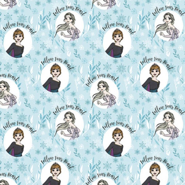 Disney Frozen Cotton Fabric by the yard, fabric, cotton, masks, crafts, material, toddler, nursery, infant, girl, Disney, Elsa, Anna, sheets