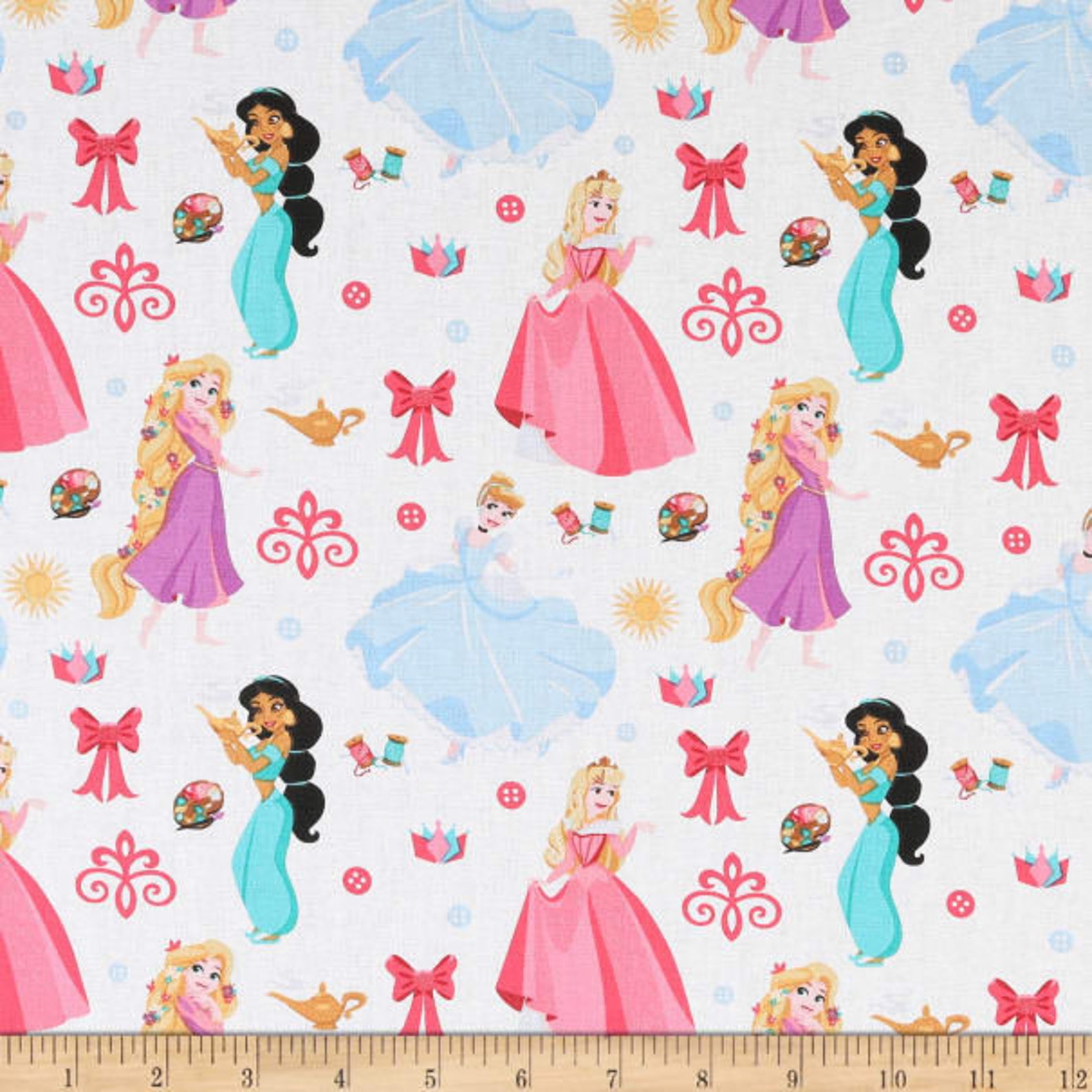 Disney Princesses Cotton Fabric by the Yard Fabric Cotton - Etsy