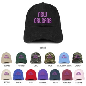 Stitchfy New Orleans Text Embroidered 100% Cotton Adjustable Cap Dad Hat
