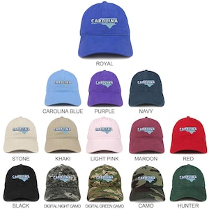 Stitchfy Carolina State Map Embroidered Unstructured Cotton Dad Hat