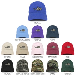 Stitchfy Shark Embroidered Unstructured Cotton Dad Hat