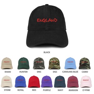 Stitchfy England Text Embroidered 100% Cotton Adjustable Cap Dad Hat
