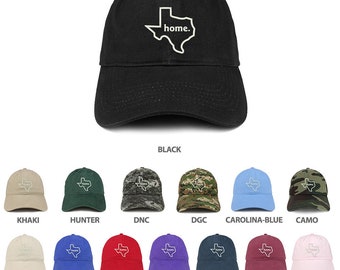 Stitchfy Texas Home Embroidered 100% Cotton Adjustable Cap Dad Hat