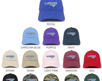 Stitchfy Carolina State Map bordado sombrero de papá de algodón sin estructura