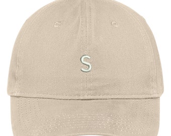 Stitchfy Letter S Block Font Embroidered Dad Hat Cotton Baseball Cap