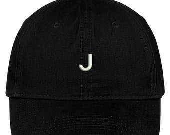 Stitchfy Letter J Block Font Embroidered Dad Hat Cotton Baseball Cap