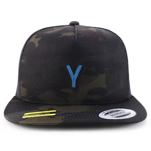 Gorra de camionero de 5 paneles con parche del alfabeto Y de Stitchfy (SF-AP0112-FLX-6006)