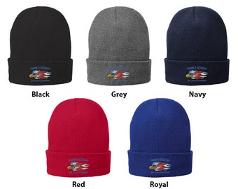 Stitchfy Thank A Veteran For Your Freedom Embroidered Winter Folded Long Beanie