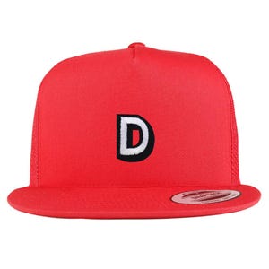 Gorra de camionero de 5 paneles con parche del alfabeto D de Stitchfy (SF-AP0091-FLX-6006)