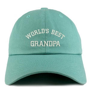 Trendy Apparel Shop World's Best Grandpa Dad Hat - Embroidered Cotton Low Profile Cap, Adjustable Strap, One Size