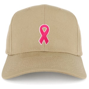 Stitchfy Breast Cancer Awareness Pink Ribbon Patch Structured Baseball Cap (SF-AP0044-27-079)