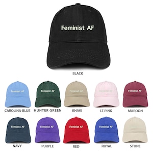 Stitchfy Feminist Af Embroidered Low Profile Soft Cotton Baseball Cap
