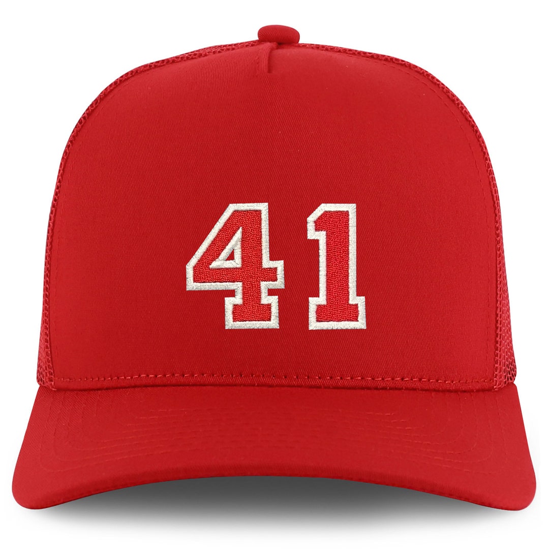 Stitchfy Number 41 Varsity Font Embroidered 5 Panel Structured Snapback ...