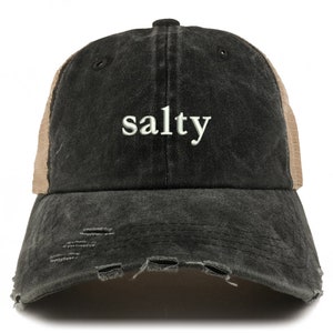 Stitchfy Salty Pigment Dyed Front Mesh Frayed Bill Cap